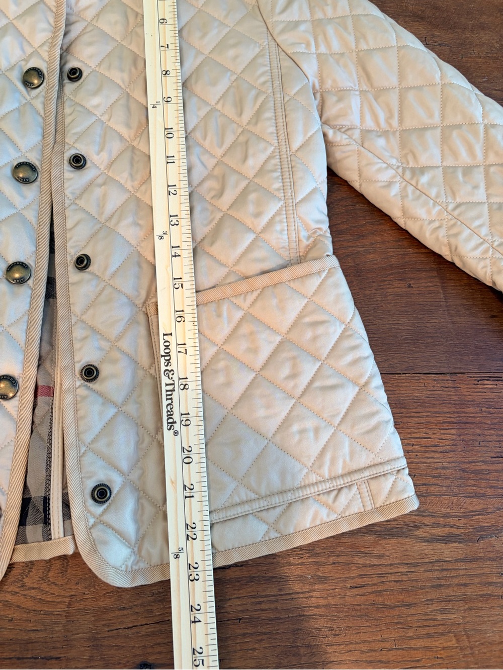 Burberry Brit Quilted Tan Jacket Small. Like new. Classic/Old Money/NonSmoking - Picture 8 of 9